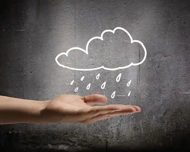 下雨的天气与手中的雨云背景概念性表示图