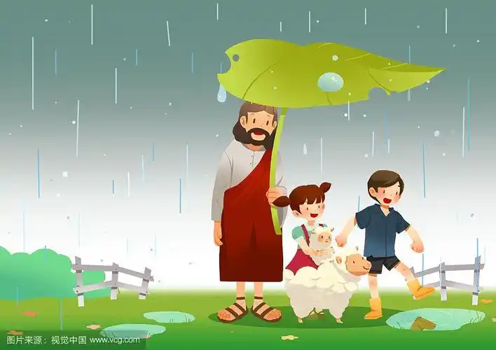 耶稣基督和孩子们的插图