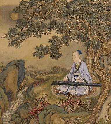 大树gif古人gif弹琴gif古代gif