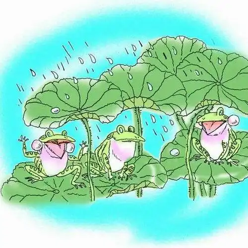 打开app,完整收听 眼看着就要下雨了,在荷叶上跳来跳去的青蛙都呱呱地