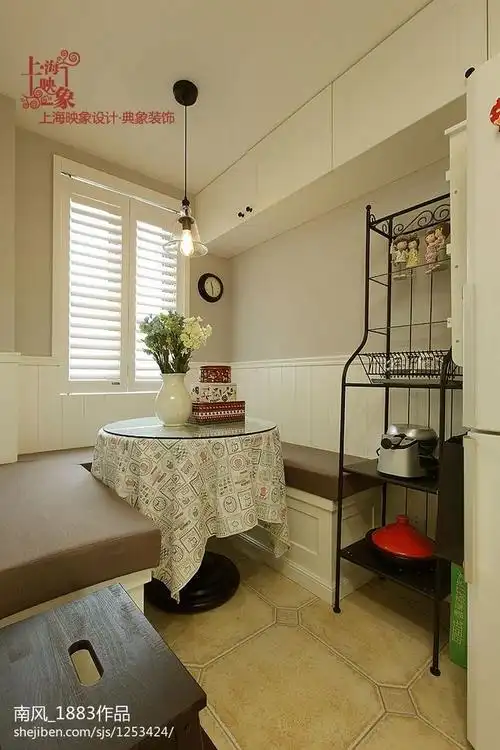 美式小户型餐厅卡座装修效果图