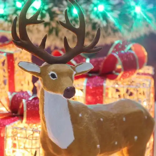 圣诞节仿真装饰品梅花鹿圣诞礼物麋鹿驯鹿酒店橱窗圣诞鹿