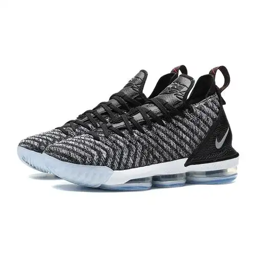 nike男鞋篮球鞋詹姆斯系列16代黑白实战气垫运动鞋ao2595视频