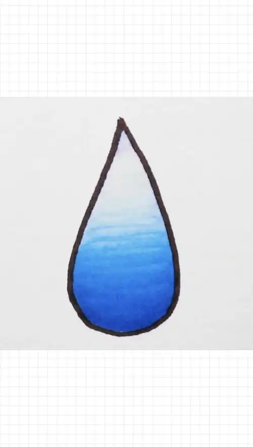 #简笔画#渐变水滴简笔画～珍惜每滴水-度小视