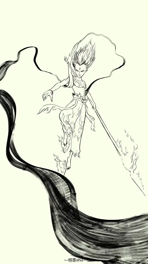 《哪吒之魔童降世》同人海报练习|插画|创作习作|阿棕_azong - 原创