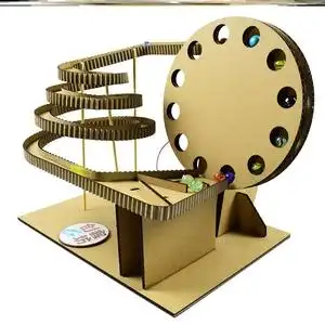 过山车手工材料纸板瓦楞纸轨道科学实验制作业循环弹珠机diy玩具