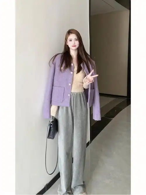 秋冬漂亮的衣服太多啦灰色紫色好高级哦