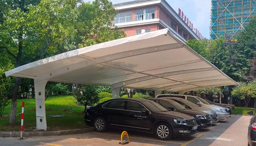 漳平膜结构车棚汽车遮 体育场厂棚七字形车棚 张拉膜看台棚全国上门