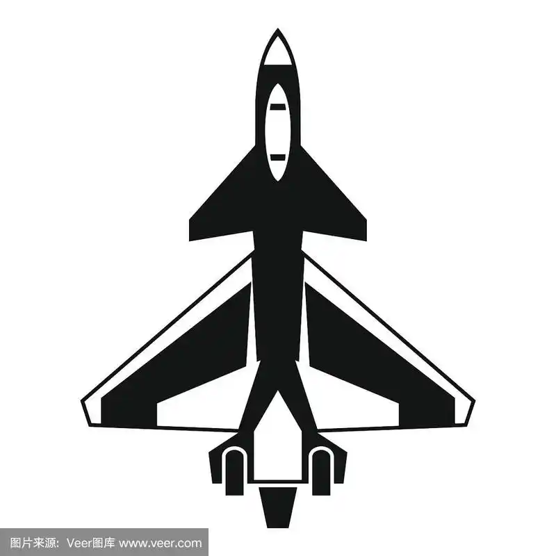 军用战斗机图标简约风格