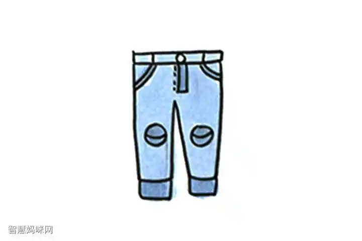 衣物简笔画大全牛仔裤怎么画