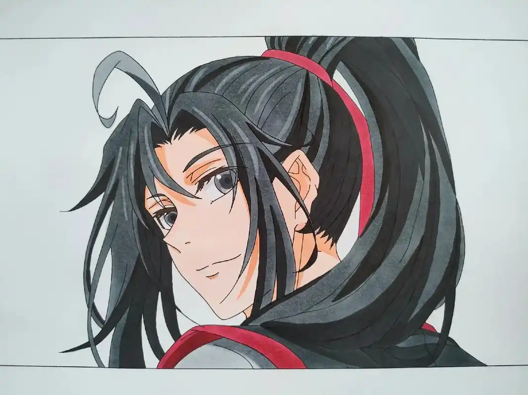 临摹.#魔道祖师 #绘画 #临摹手绘 #魏无羡 #摸鱼 - 抖音
