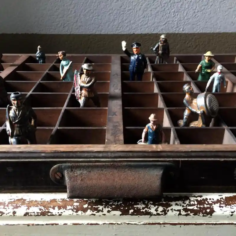 古董玩具 黑点士兵玩具 锡兵玩具