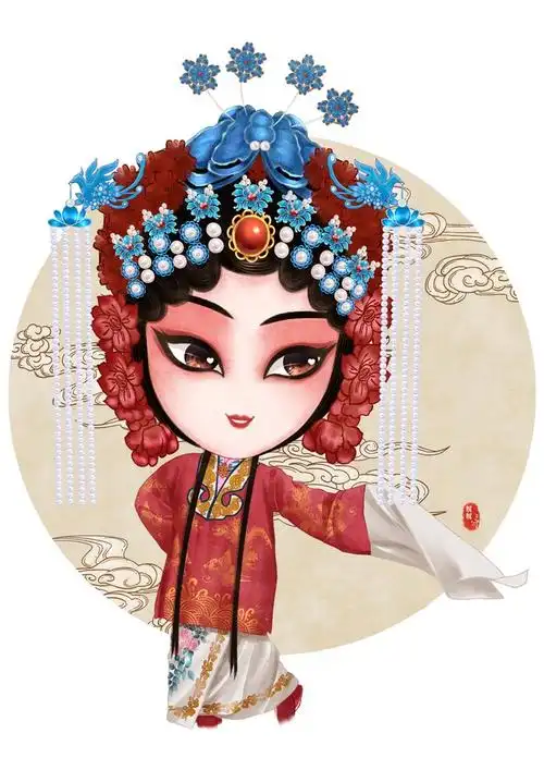 一组水彩戏曲古风q版人物,生,旦,净,末,丑,… - 半次元 - acg爱好者