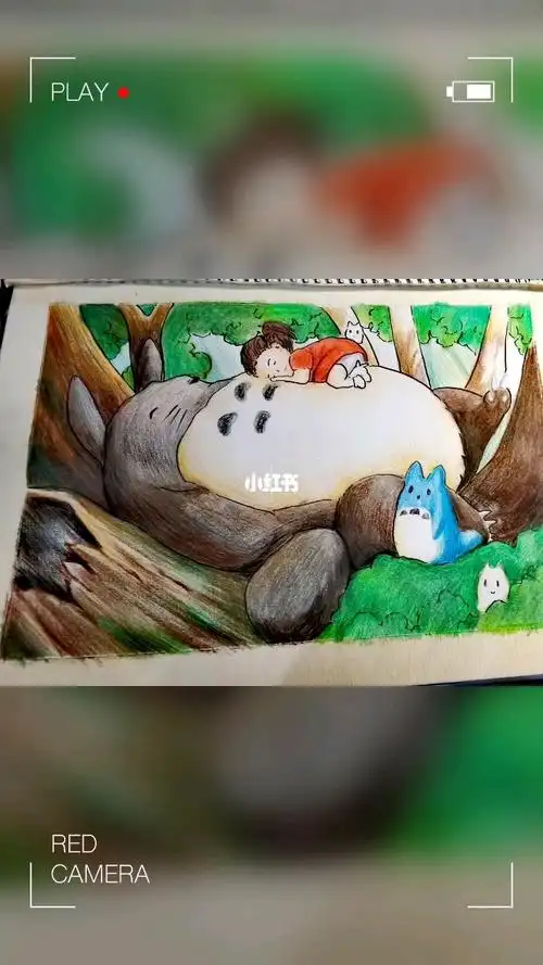 彩铅手绘龙猫过程图正在考虑换个手