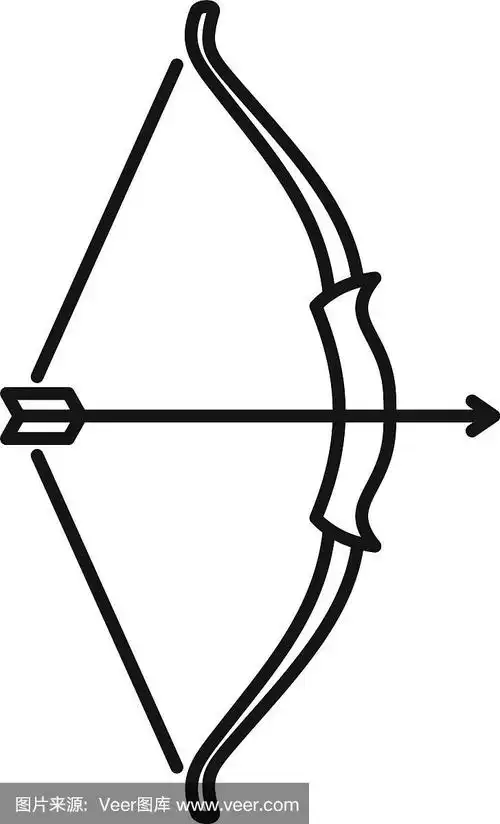 射手弓图标轮廓风格