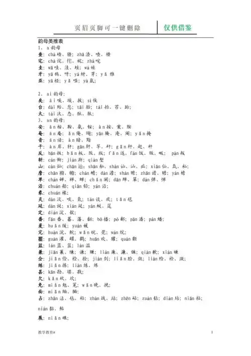 形声字集锦教学材料