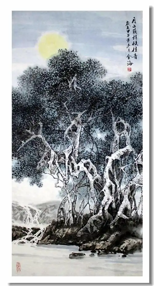 天天漫画网:画家王金海《大榕树的根系 沧桑与繁华》