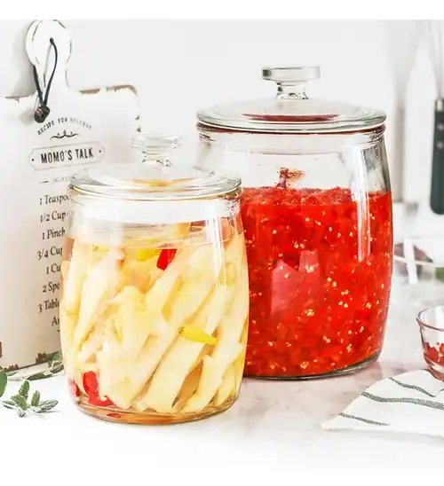 泡菜坛子玻璃密封罐带盖瓶子加厚腌制咸菜缸家用广口四川腌菜罐子