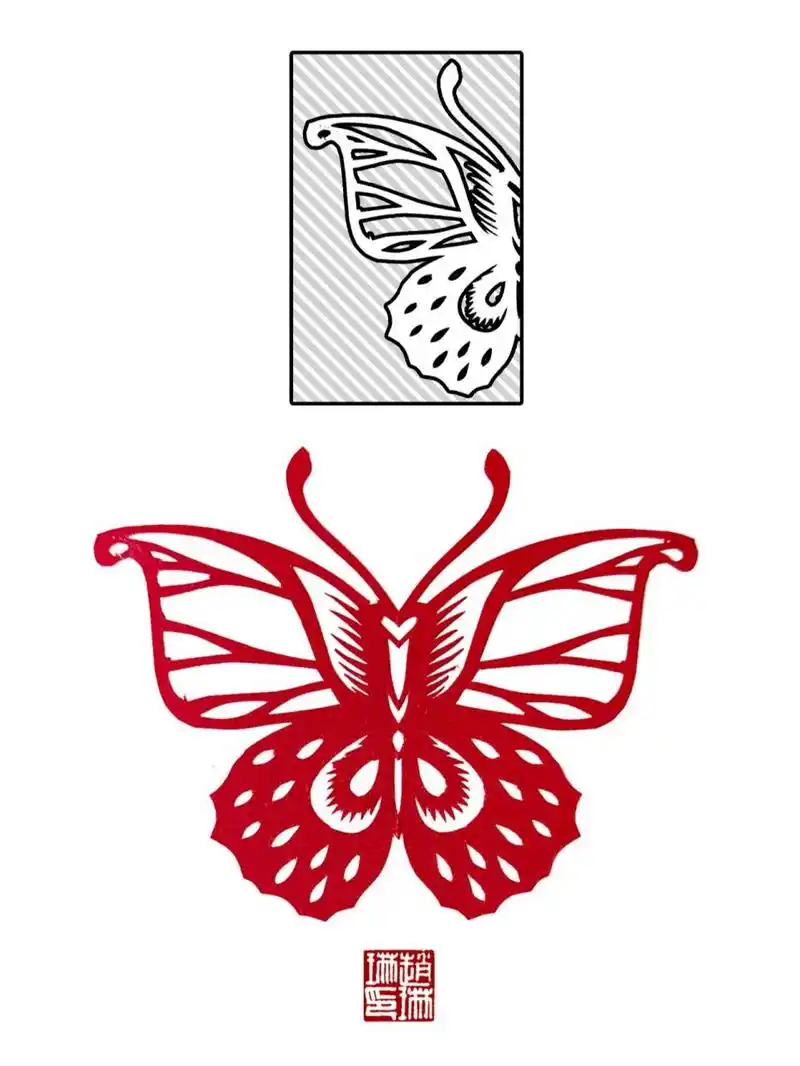 对称剪纸|蝴蝶