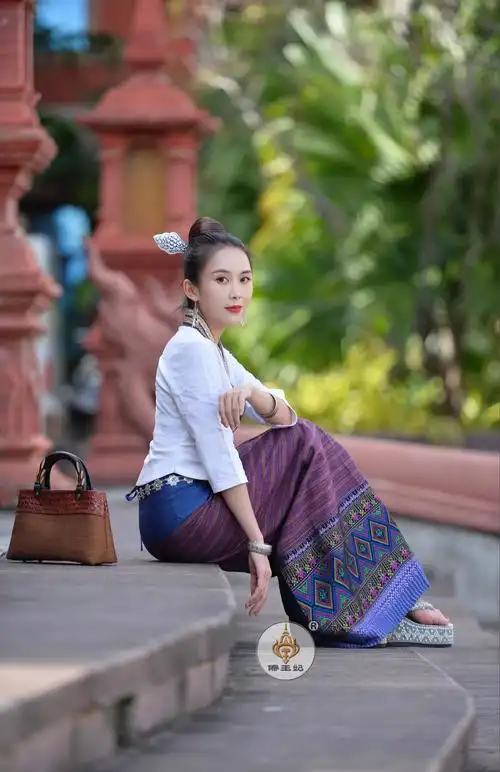 傣王妃傣族传统服装傣泐复古套装秋冬中袖棉麻民族服装