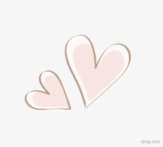 半粉红桃心png素材透明免抠图片-装饰效果