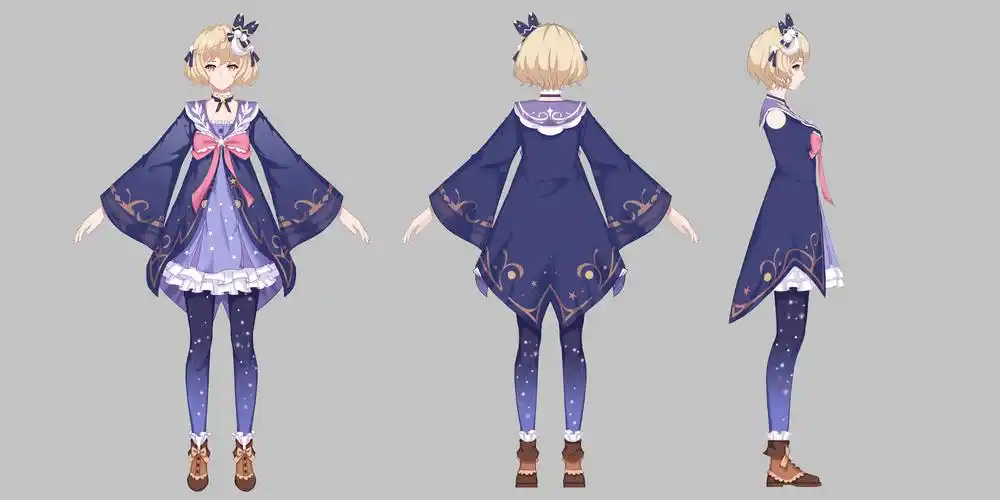 角色服装设计三视图(长期大量)