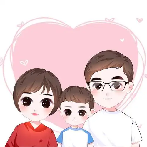 家庭头像合集,可爱一家三口图片设计,甜蜜幸福