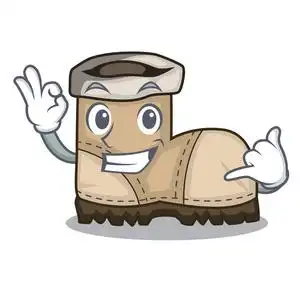 给我老虎鞋叫我一双工作靴形卡通矢量插图照片