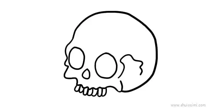 骷髅头儿童画怎么画 骷髅头简笔画图片大全