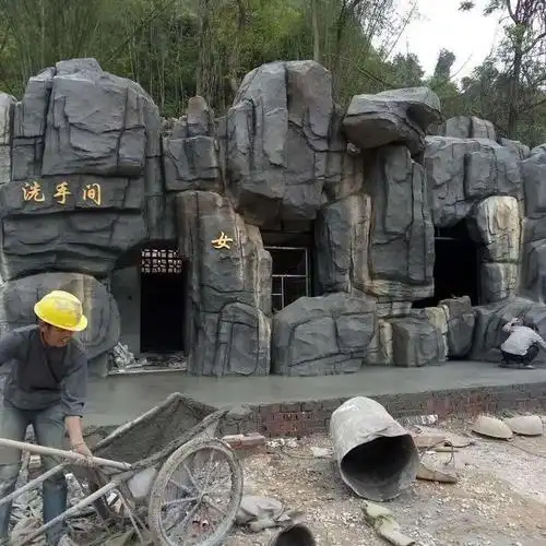 仿真石假山设计 水泥假山模型 景区塑石公厕制作 森鑫源园林