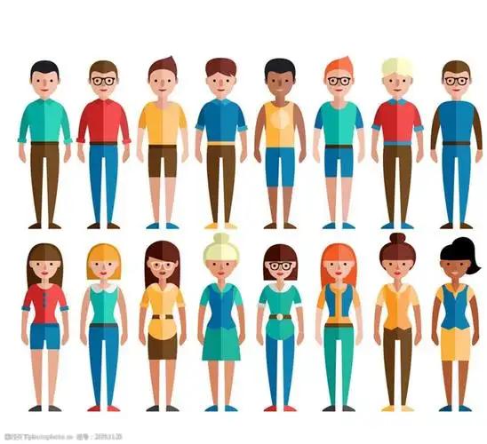 扁平化人物矢量图