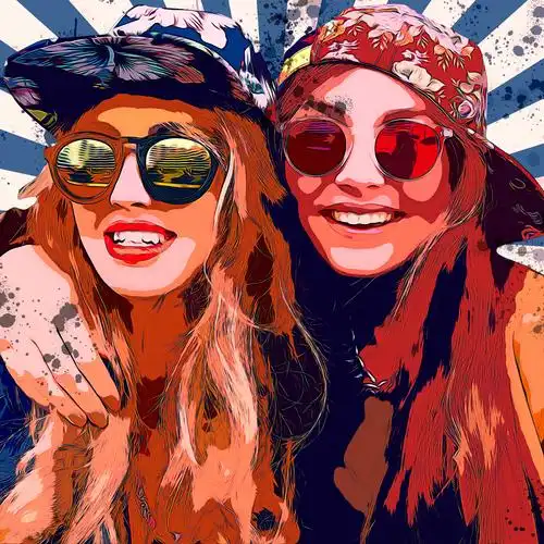 人像转矢量插画艺术效果ps动作下载