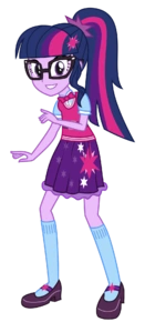 小马国女孩紫悦小时候的简笔画