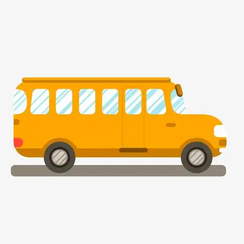 黄色卡通汽车矢量图