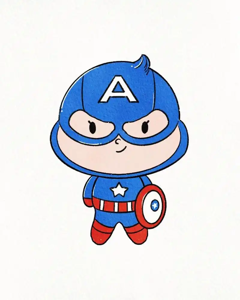 简笔画漫威|q版胖脸人物|可爱蜘蛛侠|超人 绘画工具:ipad .