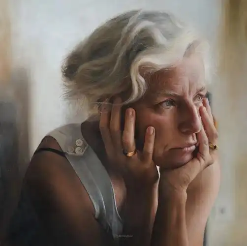 绘画丨超写实人物油画法国画家安妮罗达