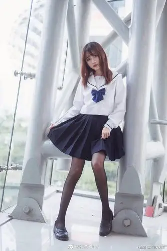 动漫嘉年华cosplay场照jk制服黑丝短裙