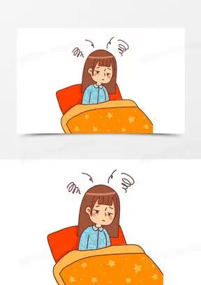 手绘卡通女孩睡不着失眠免抠素材