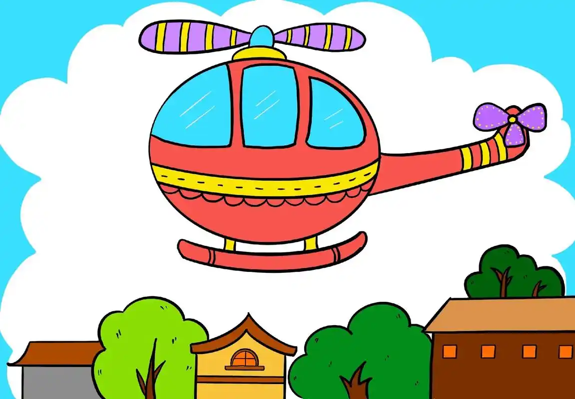 一起来画直升飞机哟.#儿童画 #简笔画 #一起学画画 #画画 - 抖音