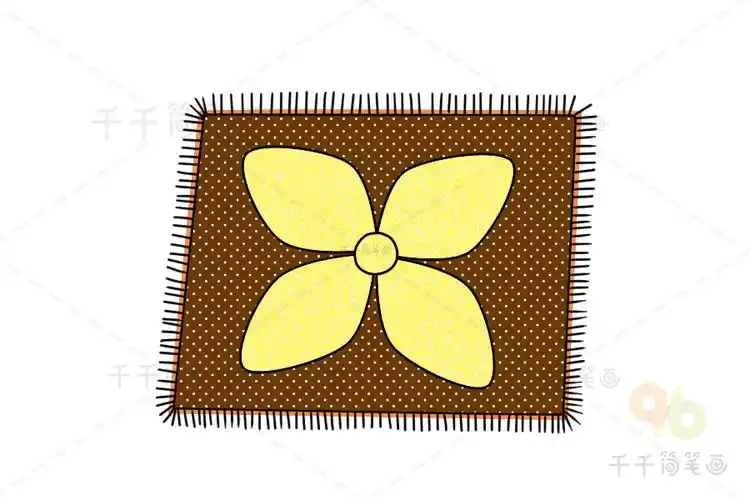 简单的地毯简笔画图片