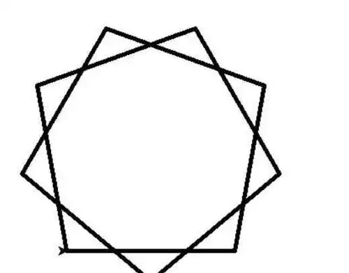 使用turtle库,绘制一个叠边形,其中,叠边形内角为100度.