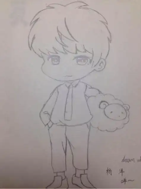 卡通杨洋简笔画教程