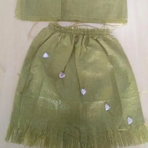 六一新款编织袋时装走秀表演服装环保衣服儿童手工制作亲子装男童帽子