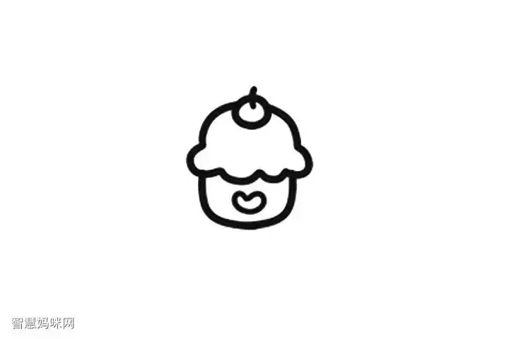 樱桃布丁简笔画画法步骤