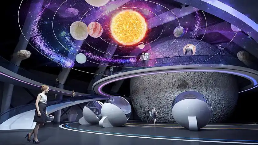 天文科普馆中展示天文变化