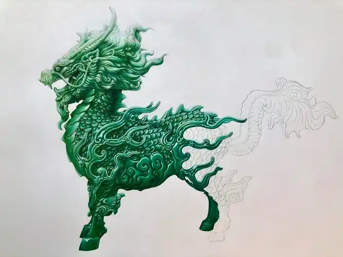 彩铅画《玉麒麟》|纯艺术|绘画|一兮手绘 - 原创作品 - 站酷 (zcool)