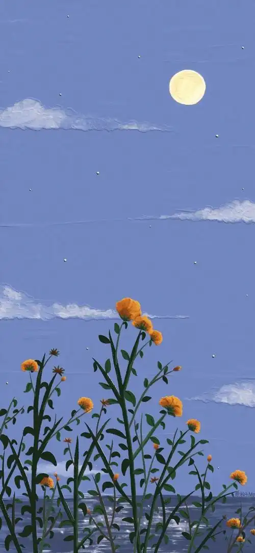 小清新ins/花朵插画/锁屏壁纸/可爱套图/简约平铺/文字壁纸/卡通锹侣