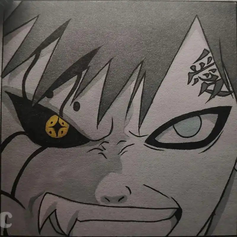 我爱罗 #手绘教程 #火影忍者 - 抖音