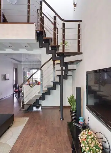 >201平米以上202平简约风跃层咖啡色楼梯效果图开始计算 我家装修得花