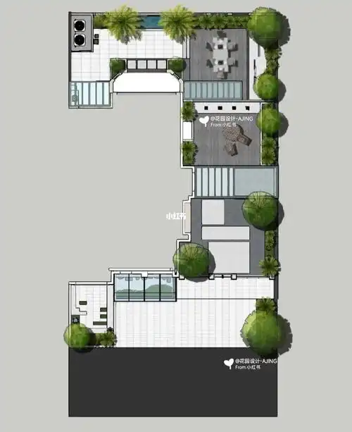 200平花园平面图‖现代风格